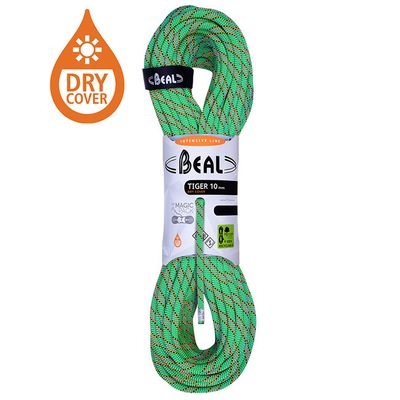 Rope Beal Tiger 10mm Unicore 70m Dry Cover - green