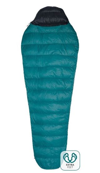 Sleeping bag Warmpeace Solitaire 250 Extra Feet - 180cm - teal green/black